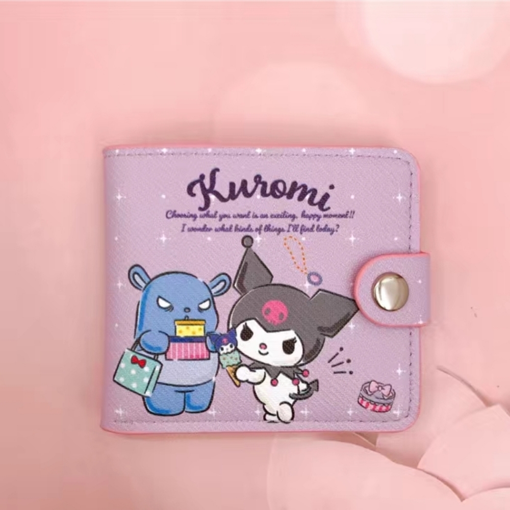 NWT! Kuromi Sanrio Purple Y2K Cartoon Two Fold Wallet NEW